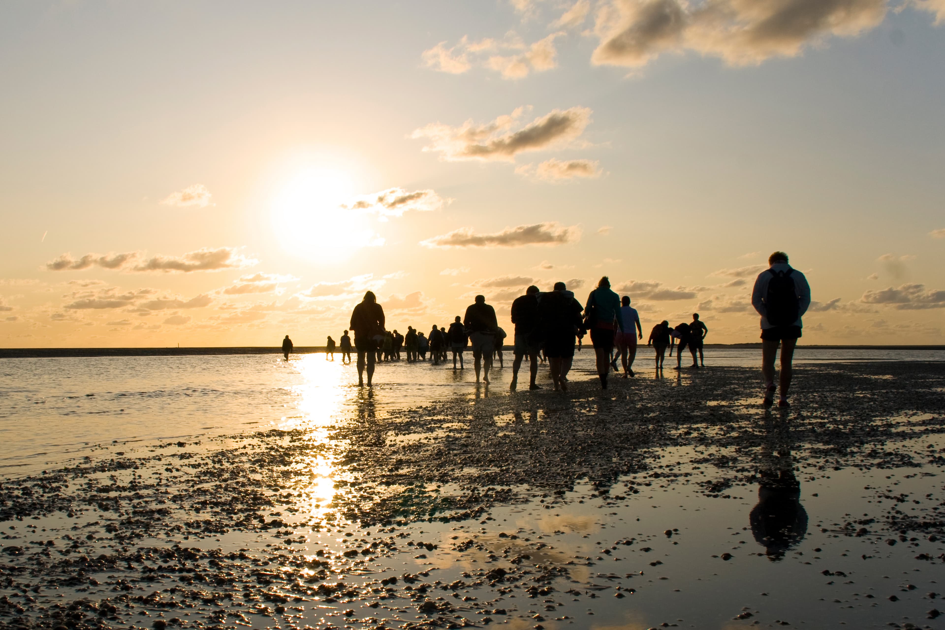 Beach sunset walk